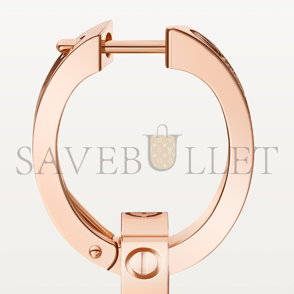 CARTIER LOVE ROSE GOLD EARRINGS, TRANSFORMABLE, SEMI-PAVED N8515240